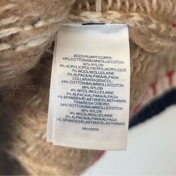 Lands’ End Ski Fair Isle Turtle Neck Sweater Wool Alpaca Cabin Fisherman Holiday - Picture 9 of 9